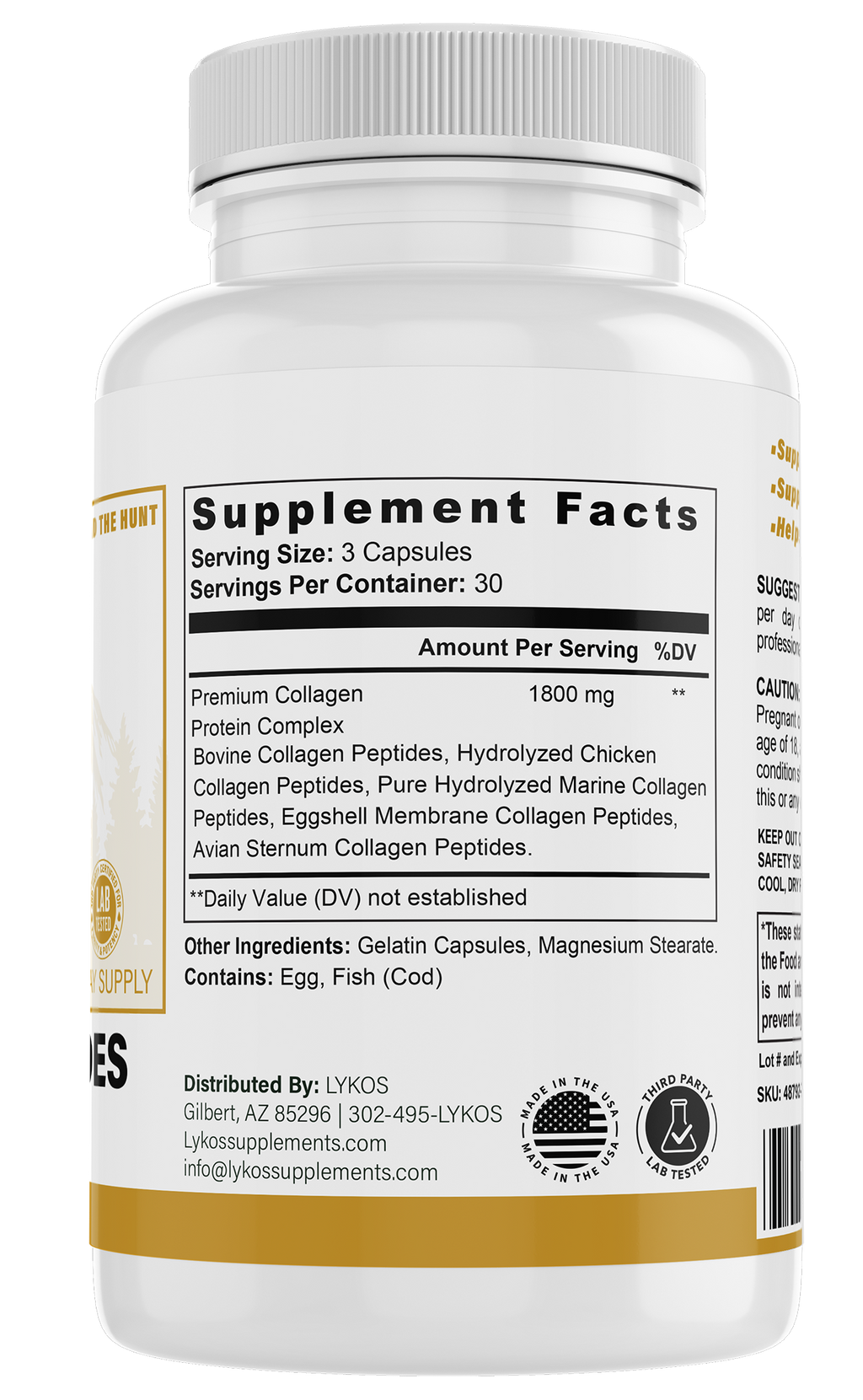 Collagen Peptides Capsules | (Type I, II, III, V, X)