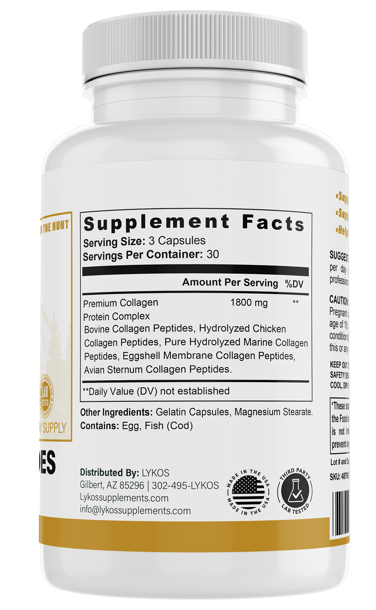 Collagen Peptides Capsules | (Type I, II, III, V, X)