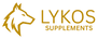 LYKOS Supplements logo with a stylized wolf head on a beige background